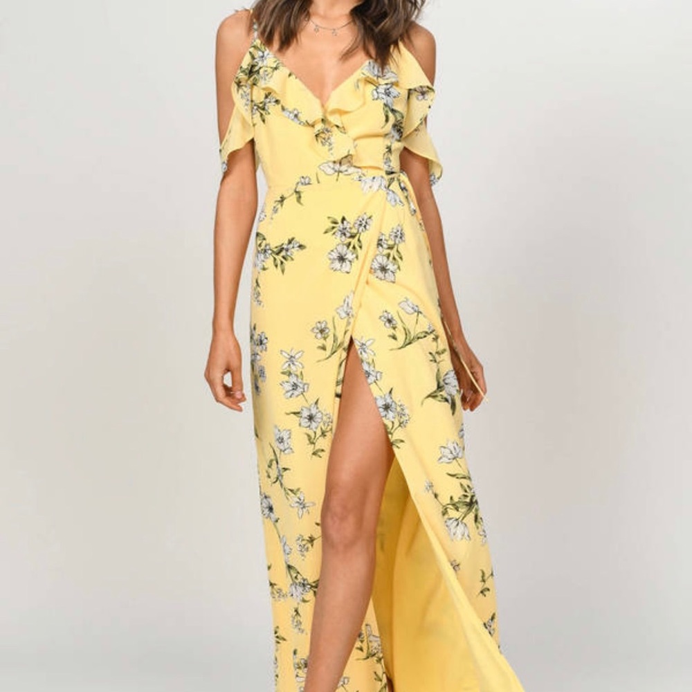 XL Tobi Yellow Floral Maxi Dress